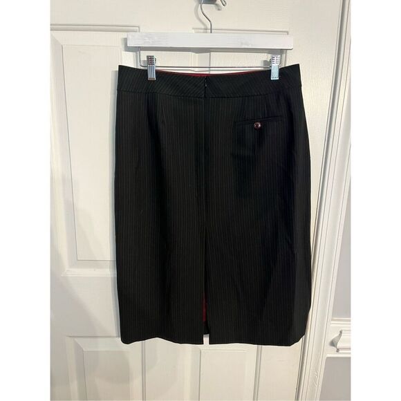 Barami Black Wool Pinstripe Career MIDI Skier sz 8 EUC - Picture 4 of 6